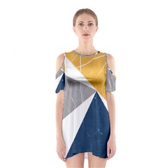 Pattern Abstrait Effet Bleu/jaune Shoulder Cutout One Piece Dress by kcreatif