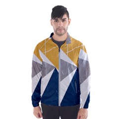 Pattern Abstrait Effet Bleu/jaune Men s Windbreaker