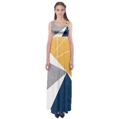 Pattern Abstrait Effet Bleu/jaune Empire Waist Maxi Dress by kcreatif