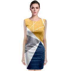 Pattern Abstrait Effet Bleu/jaune Classic Sleeveless Midi Dress by kcreatif