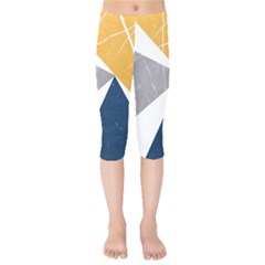 Pattern Abstrait Effet Bleu/jaune Kids  Capri Leggings  by kcreatif