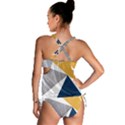 Pattern abstrait effet bleu/jaune Tankini Set View2