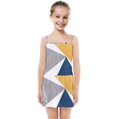 Pattern Abstrait Effet Bleu/jaune Kids  Summer Sun Dress by kcreatif