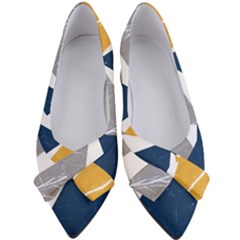 Pattern Abstrait Effet Bleu/jaune Women s Bow Heels by kcreatif