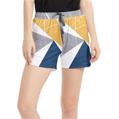 Pattern Abstrait Effet Bleu/jaune Runner Shorts