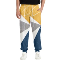 Pattern Abstrait Effet Bleu/jaune Men s Elastic Waist Pants by kcreatif