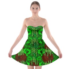 Forest Of Colors And Calm Flowers On Vines Strapless Bra Top Dress by pepitasart