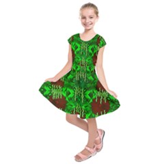 Forest Of Colors And Calm Flowers On Vines Kids  Short Sleeve Dress by pepitasart