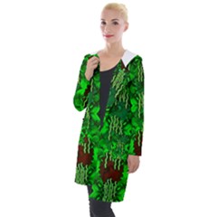 Forest Of Colors And Calm Flowers On Vines Hooded Pocket Cardigan