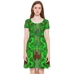 Forest Of Colors And Calm Flowers On Vines Inside Out Cap Sleeve Dress