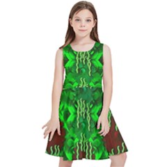 Forest Of Colors And Calm Flowers On Vines Kids  Skater Dress by pepitasart