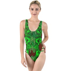 Forest Of Colors And Calm Flowers On Vines High Leg Strappy Swimsuit by pepitasart