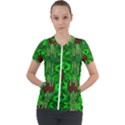 Forest Of Colors And Calm Flowers On Vines Short Sleeve Zip Up Jacket View1