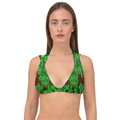 Forest Of Colors And Calm Flowers On Vines Double Strap Halter Bikini Top by pepitasart