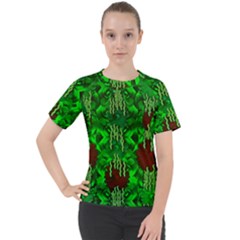 Forest Of Colors And Calm Flowers On Vines Women s Sport Raglan Tee