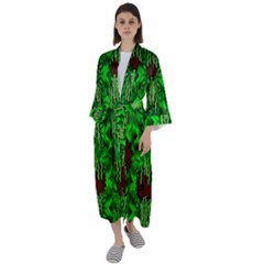 Forest Of Colors And Calm Flowers On Vines Maxi Satin Kimono by pepitasart