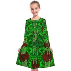 Forest Of Colors And Calm Flowers On Vines Kids  Midi Sailor Dress by pepitasart