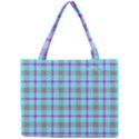 Tartan Mauve Purple Cyan Mini Tote Bag View1