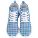 Tartan Mauve Purple Cyan Women s Lightweight High Top Sneakers View1