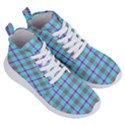 Tartan Mauve Purple Cyan Women s Lightweight High Top Sneakers View3