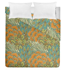 Orange Flowers Duvet Cover Double Side (queen Size) by goljakoff