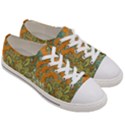 Orange flowers Women s Low Top Canvas Sneakers View3