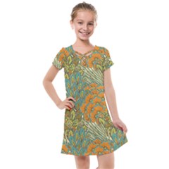 Orange Flowers Kids  Cross Web Dress by goljakoff