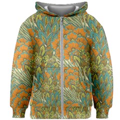 Orange Flowers Kids  Zipper Hoodie Without Drawstring by goljakoff