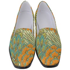 Orange Flowers Women s Classic Loafer Heels by goljakoff