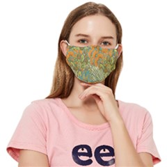 Orange Flowers Fitted Cloth Face Mask (adult) by goljakoff