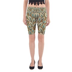 Green Leaves Yoga Cropped Leggings by goljakoff