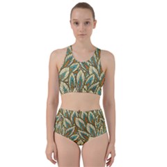 Green Leaves Racer Back Bikini Set by goljakoff