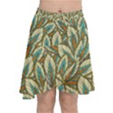 Green leaves Chiffon Wrap Front Skirt View1