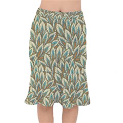 Green Leaves Short Mermaid Skirt by goljakoff