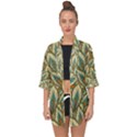 Green leaves Open Front Chiffon Kimono View1