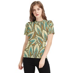 Green Leaves Women s Short Sleeve Rash Guard by goljakoff