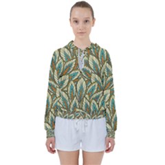 Green Leaves Women s Tie Up Sweat by goljakoff