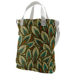 Green Leaves Canvas Messenger Bag by goljakoff