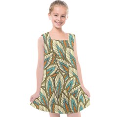 Green Leaves Kids  Cross Back Dress by goljakoff