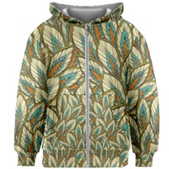 Green Leaves Kids  Zipper Hoodie Without Drawstring by goljakoff