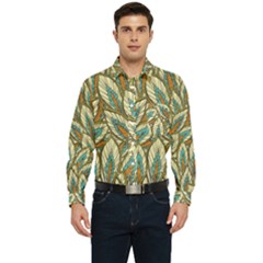 Green Leaves Men s Long Sleeve Pocket Shirt  by goljakoff