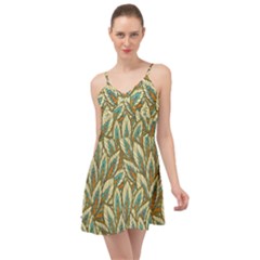 Green Leaves Summer Time Chiffon Dress by goljakoff