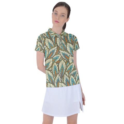 Green Leaves Women s Polo Tee by goljakoff