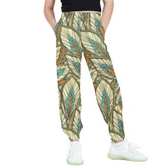 Green Leaves Kids  Elastic Waist Pants by goljakoff