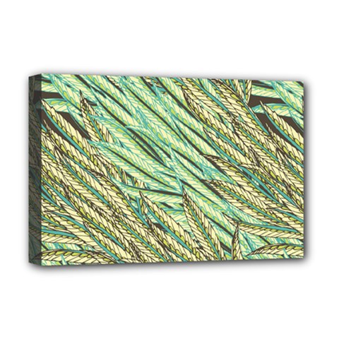 Green Leaves Deluxe Canvas 18  X 12  (stretched) by goljakoff