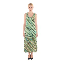 Green Leaves Sleeveless Maxi Dress by goljakoff