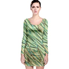 Green Leaves Long Sleeve Bodycon Dress by goljakoff