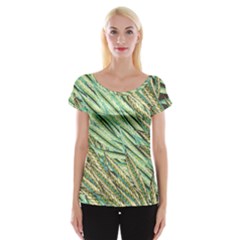 Green Leaves Cap Sleeve Top by goljakoff