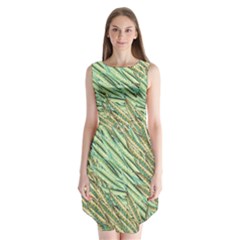 Green Leaves Sleeveless Chiffon Dress   by goljakoff