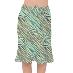 Green Leaves Short Mermaid Skirt by goljakoff